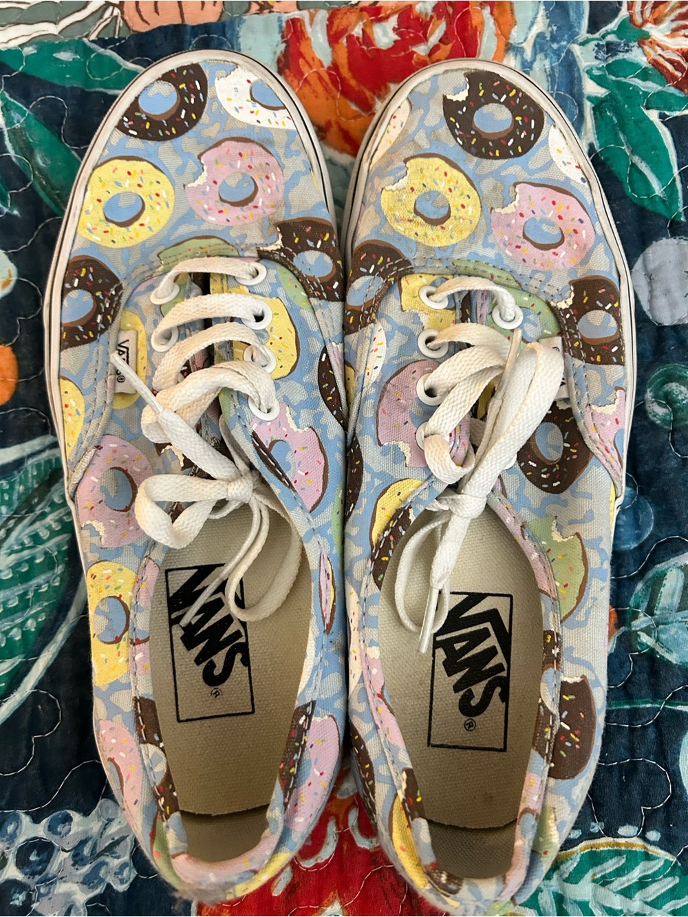 Vans Women's Donut Print Canvas Sneakers - Pastel Blue Multi